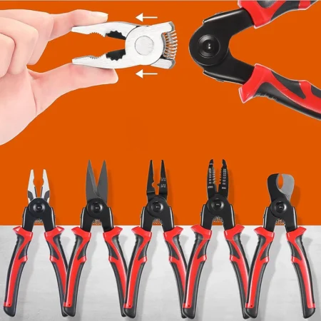 5 in 1 Wire Stripper Pliers Set – Soft Grip, Anti-Slip, Alloy Steel, Cutting & Stripping